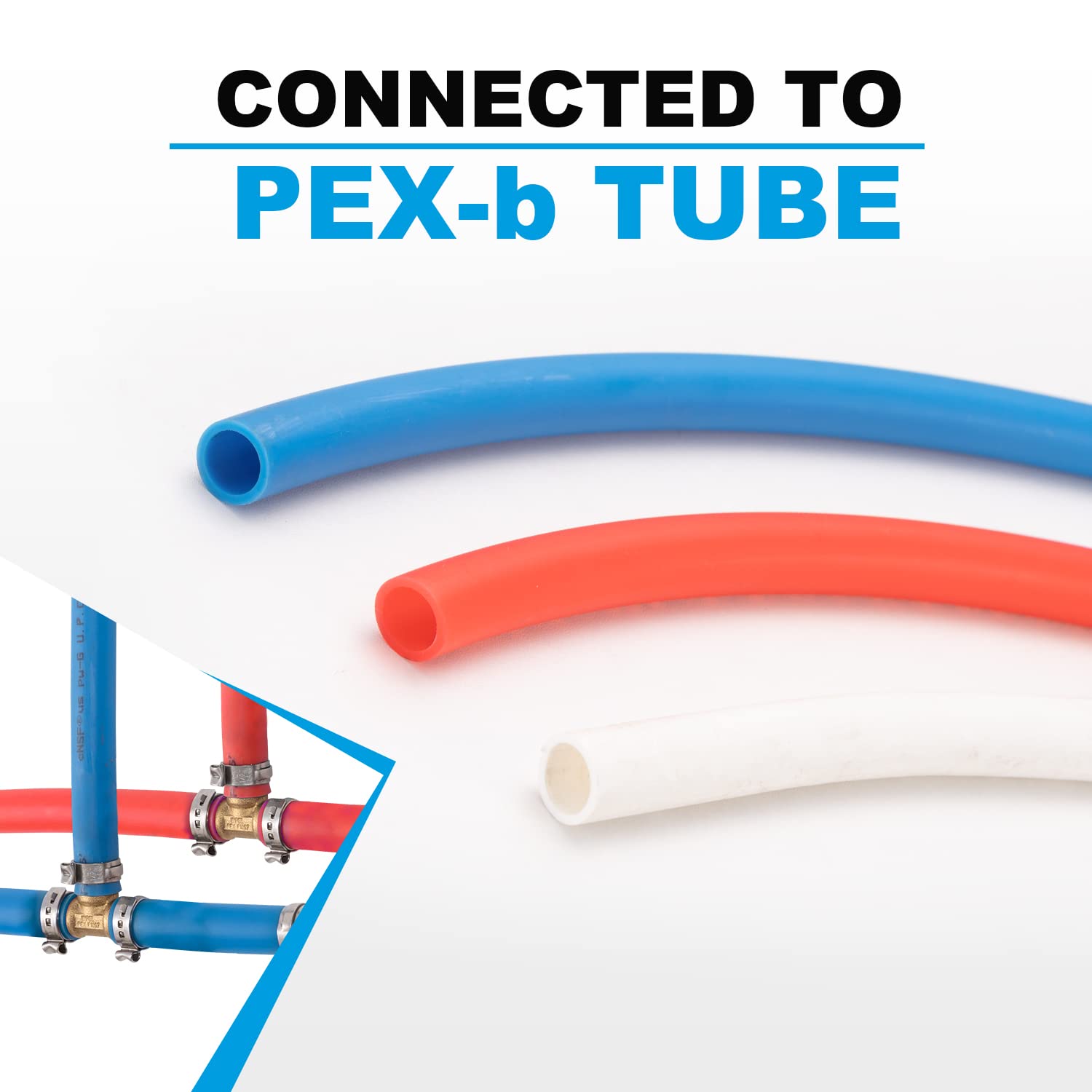 (20 unidades) 1/2 pulgada PEX Tee F1807, accesorio de crimpado de latón LF para tubo PEX-b