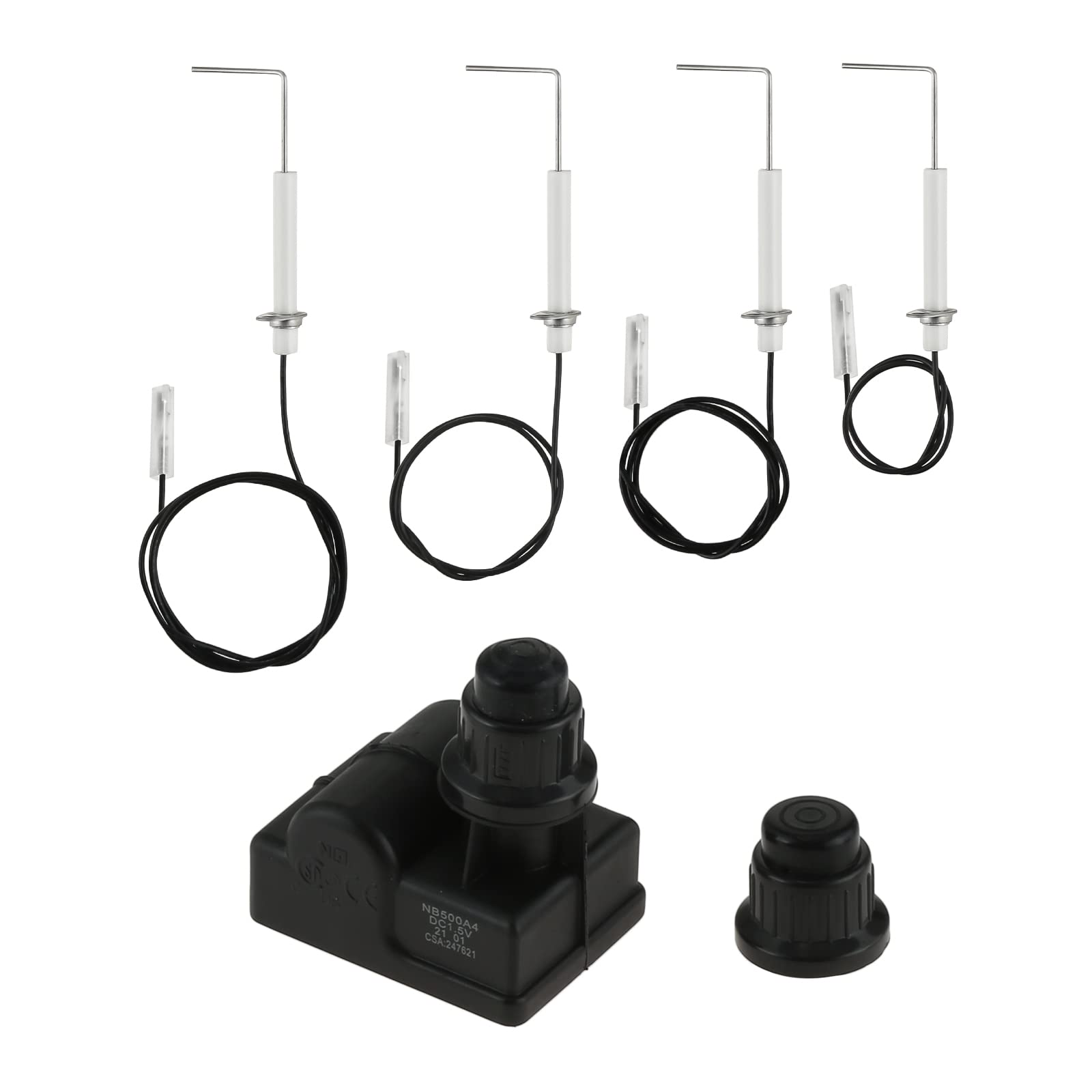 Générateur D'étincelles Universel Pour Barbecue, Gril à Gaz De Remplacement, Allumeur AA Avec Fil D'électrode, Kit D'allumage Par Impulsion Haute Efficacité, 11.8 Pouces De Long