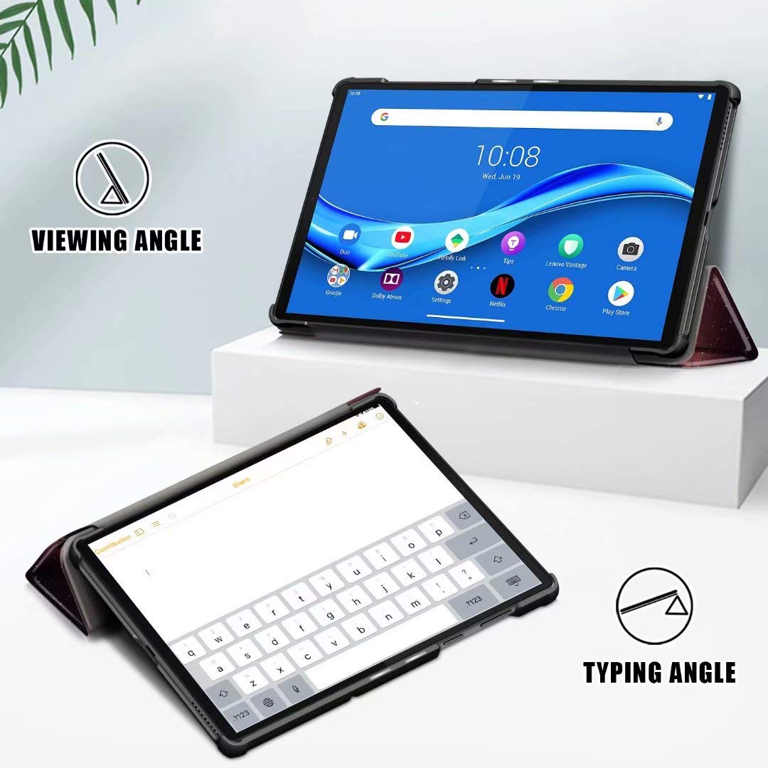 Brifu Coque de protection pour Lenovo Tab M10 FHD Plus 10.3 Pouces, coque de protection ultra-mince, PU de haute qualité avec fonction de support,Crépuscule + 1x film de protection en verre trempé