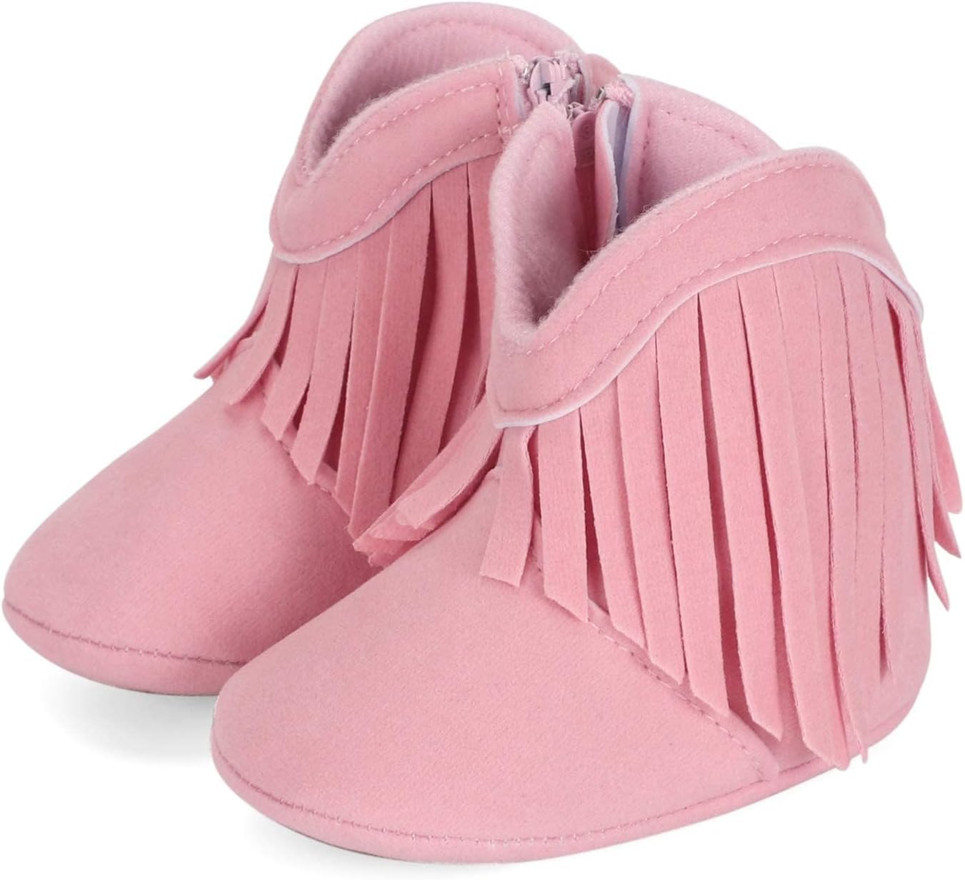 ESTAMICO Baby Girls' Cowboy Tassel Boots 6-12 Months Infant Pink