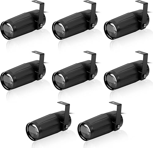 U`King Luz de bola de discoteca con luz LED blanca para escenario de iluminación de escenario, luces para espejo, bola de club, fiesta, bar, eventos