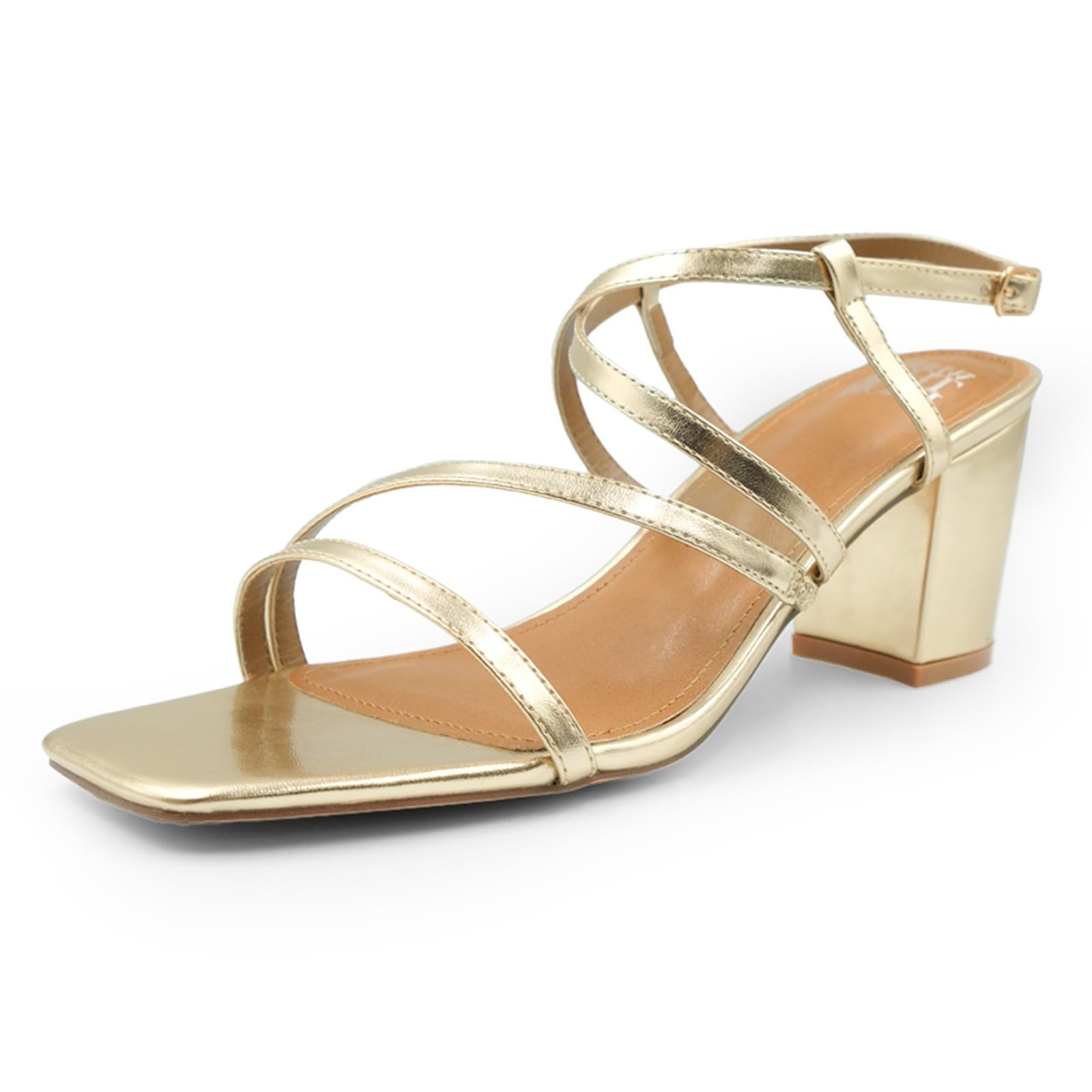 Fashion ThirstyWomens Mid High Block Heels Ankle Strap Shoes Ladies Comfort  Support Breathable Bridal Wedding Prom Evening Party Occasion Heeled Open