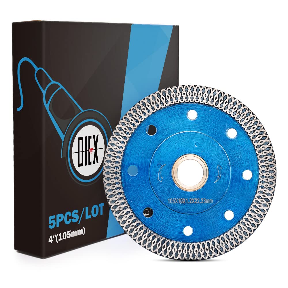 Supper Thin Diamond Tile Blade Porcelain Saw Blade for Cutting Porcelain Tile Granite Marbles (4.5"-5pcs/box)