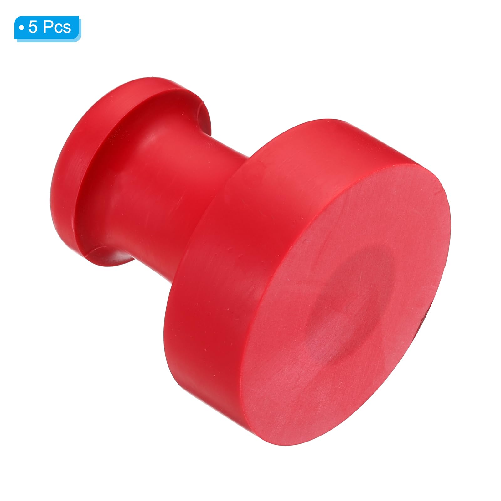PATIKIL 50mm Stamp Rubber Round Handle, 5 Pack Rubber Knobs Stamp Mounts Drawer Pulls for Stamp Making DIY Crafting Scrapbooking Red - Image 3