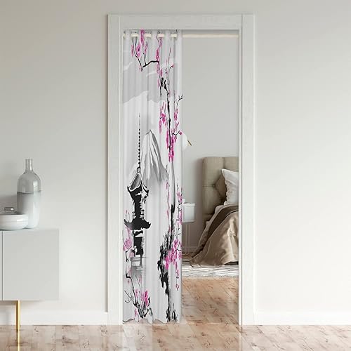 Miniatura 3 de Cortina de puerta japonesa para privacidad de puerta, cortina japonesa Fuji Mountain Closet para dormitorio, sala de estar, cortina térmica con