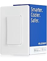 Vista 14 de ELEGRP - Interruptor de luz inteligente, interruptor de luz Wi-Fi de 2.4 GHz compatible con Alexa y Google Assistant, requiere cable neutro, control