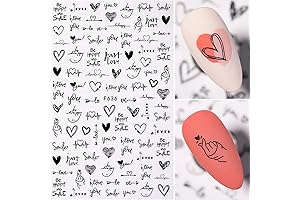 8 Sheets Black Foil Nail Art Stickers: Express Your Creativity