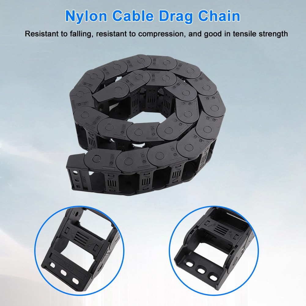 Cadena Porta Cables, Cadena Arrastre 25 x 57 mm, Cadena de Arrastre de Cable de Nylon, Soporte de Cable, para Impresoras 3D, CNC y Otras Máquinas, 1M