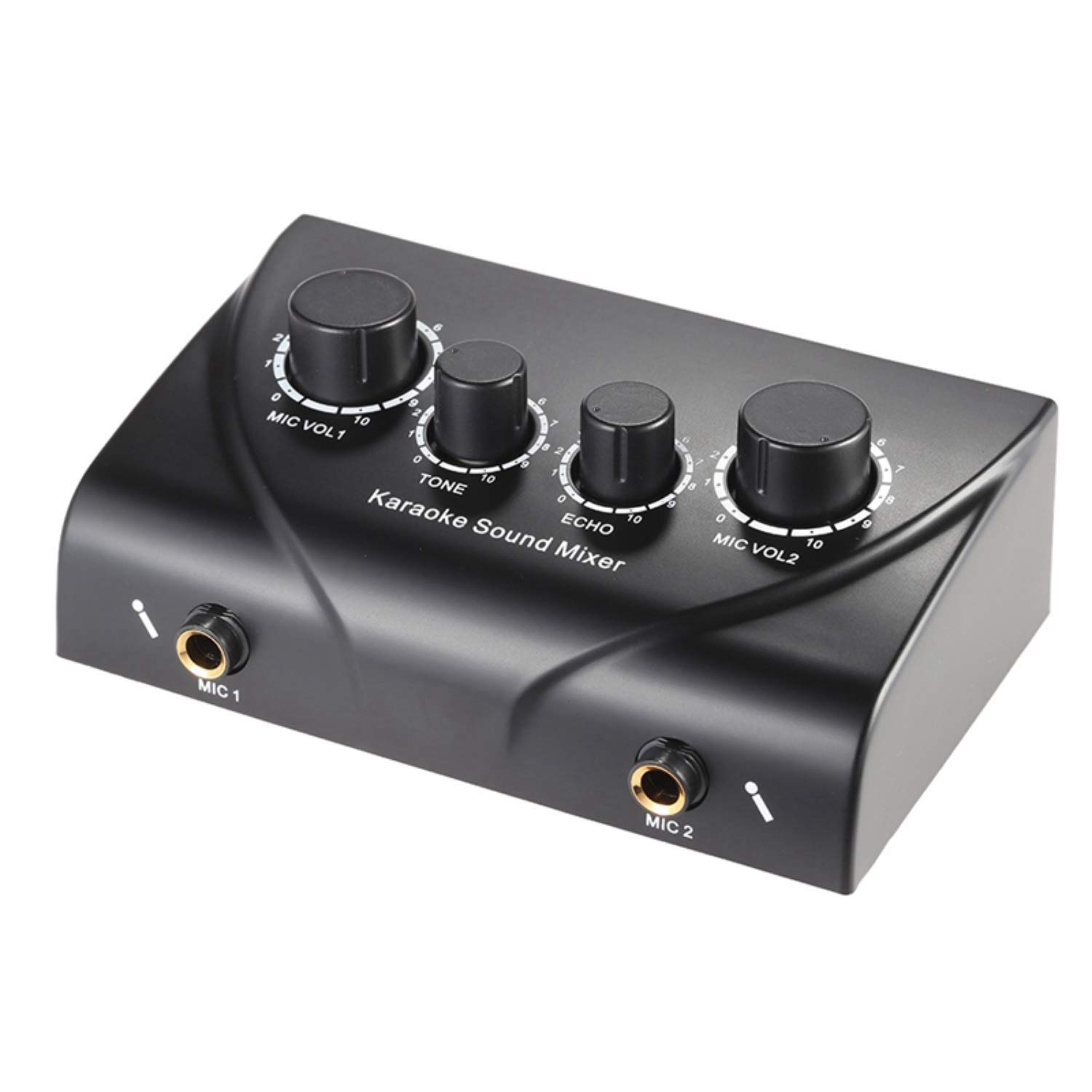 Portable Dual Mic Input Audio Mixer Audio per Amplificatore E Microfono Karaoke Ok Mixer Nero Spina Europea