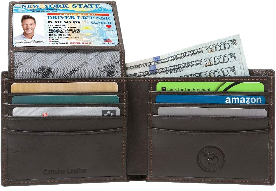 Men’s Genuine Leather Wallet – RFID Blocking Security Wallet by Emanuel