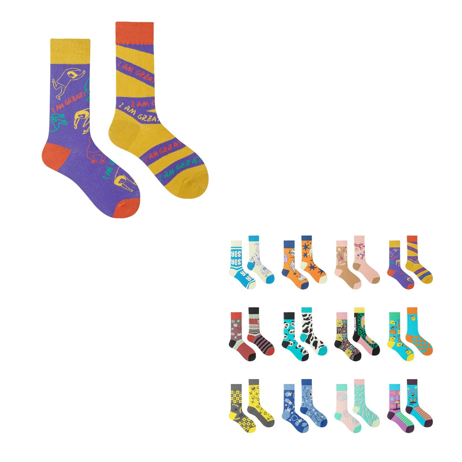 Repaly Womens Casual Athletic Aesthetic Socks, Cute Cozy Crew Socks, Soft Hiking Socks(Purple,10 Pairs)