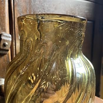 Amazon.co.jp: ヴィンテージ アンバーガラス 吹きガラス フラワー