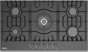 Empava 36" Bulit-in Tempered Glass Gas Cooktops 5 Italy Imported Sabaf Burners Stove Tops, 36 Inch, Black