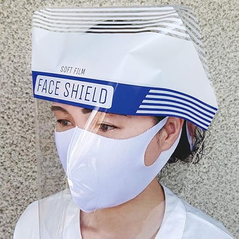 Amazon Co Jp Aquatalk フェイスガード フェイスシールド 飛沫対策 感染対策 ウイルス対策 業務用1000枚入 透明 日本製 産業 研究開発用品