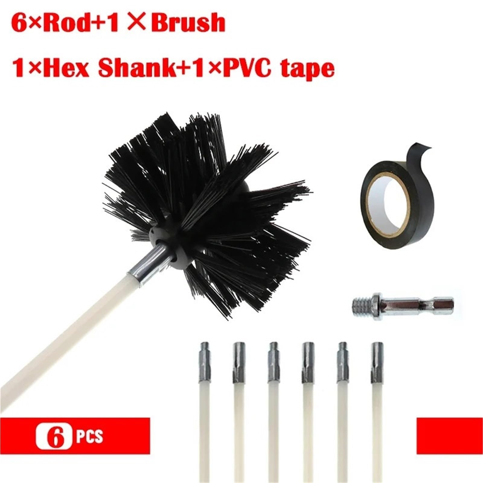 Scovolo Canna Fumaria Kit spazzola for camino flessibile