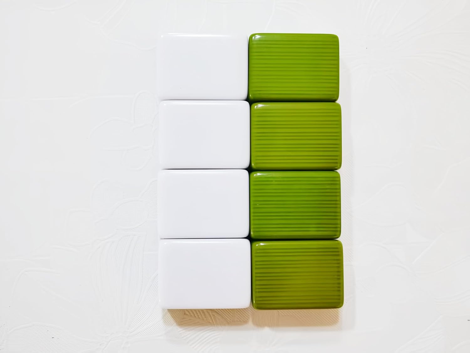 8pc Green Blank Replacement Mahjong Tiles - 3x2.25x1.7cm (1.18"x0.89"x0.67") Spare Tile Set for Mahjong Game Repair & Custom Design