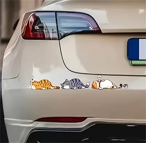 Miniatura 3 de Calcomanía de dibujos animados de gatos lindos para automóvil, calcomanías de vinilo para automóvil de gato, divertidas calcomanías para automóvil