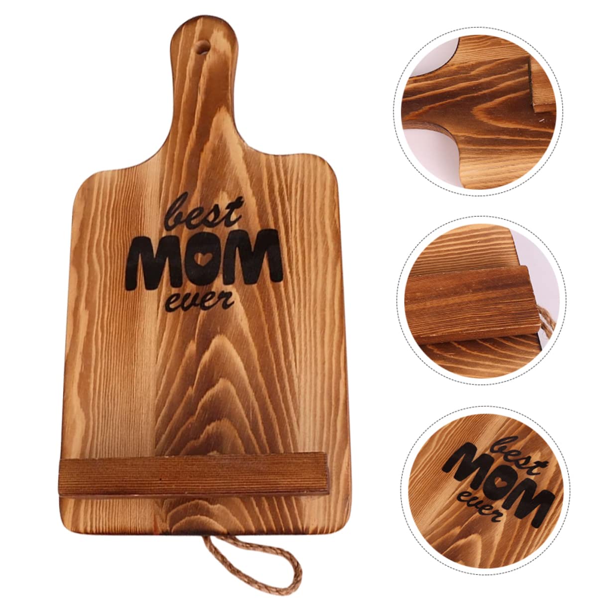 TOPBATHY 3St Rezepthalter Für Mama Küchenregale Mama Kochbücher Rezeptbuchständer bookend buchstützer wohnraumdeko Rezeptbuchhalter für zu Hause Halter für Rezeptbücher Kiefernholz