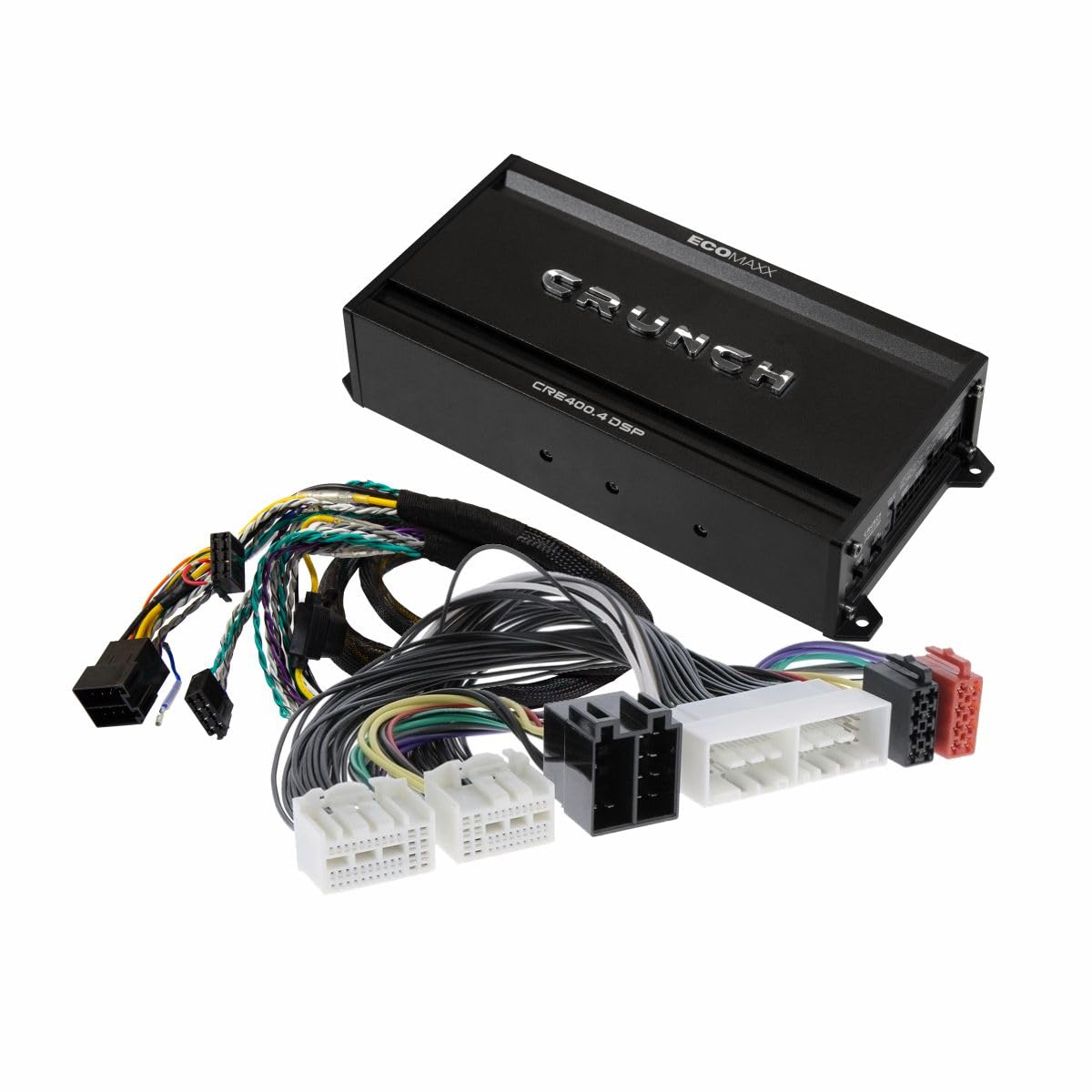 CRUNCH CRE400.4DSP-ISO.M27-4 CH CLASS A/B Auto Verstärker - Kompatibel mit Hyundai - 4 x 50W RMS und 6 CH 32 Bit DSP - integr. Bluetooth für Audio Steaming und APP