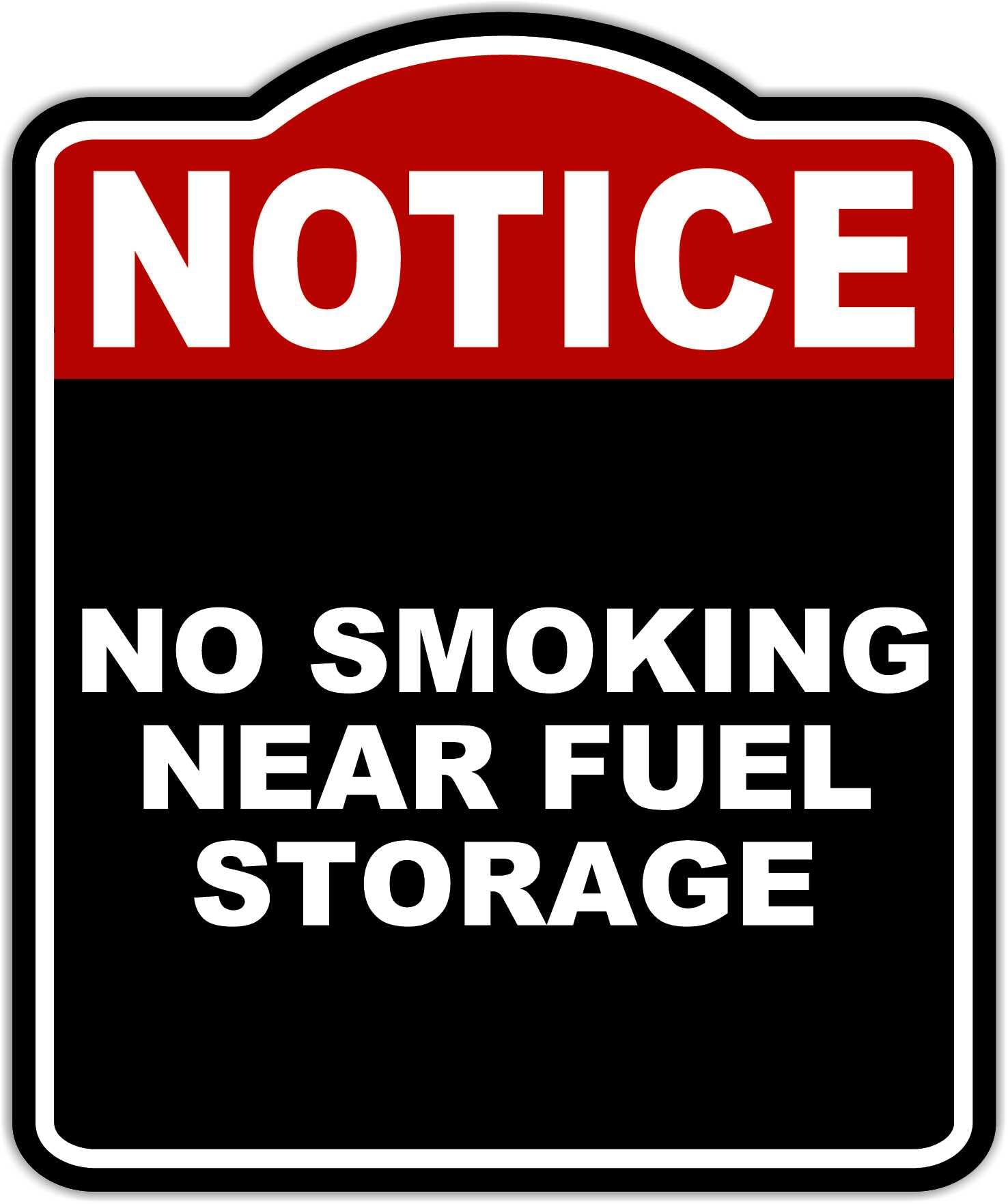 NO SMOKING NEAR FUEL STORAGE Notice Red Black Aluminum Composite Sign 15 x 18 inches