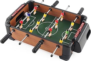 Piłka nożna stołowa, mini drewniany stół do piłki nożnej Foosball Family Fun Fun gry - salowy i odkryty zestaw piłki nożnej obejmuje 12 mężczyzn piłkarzyki