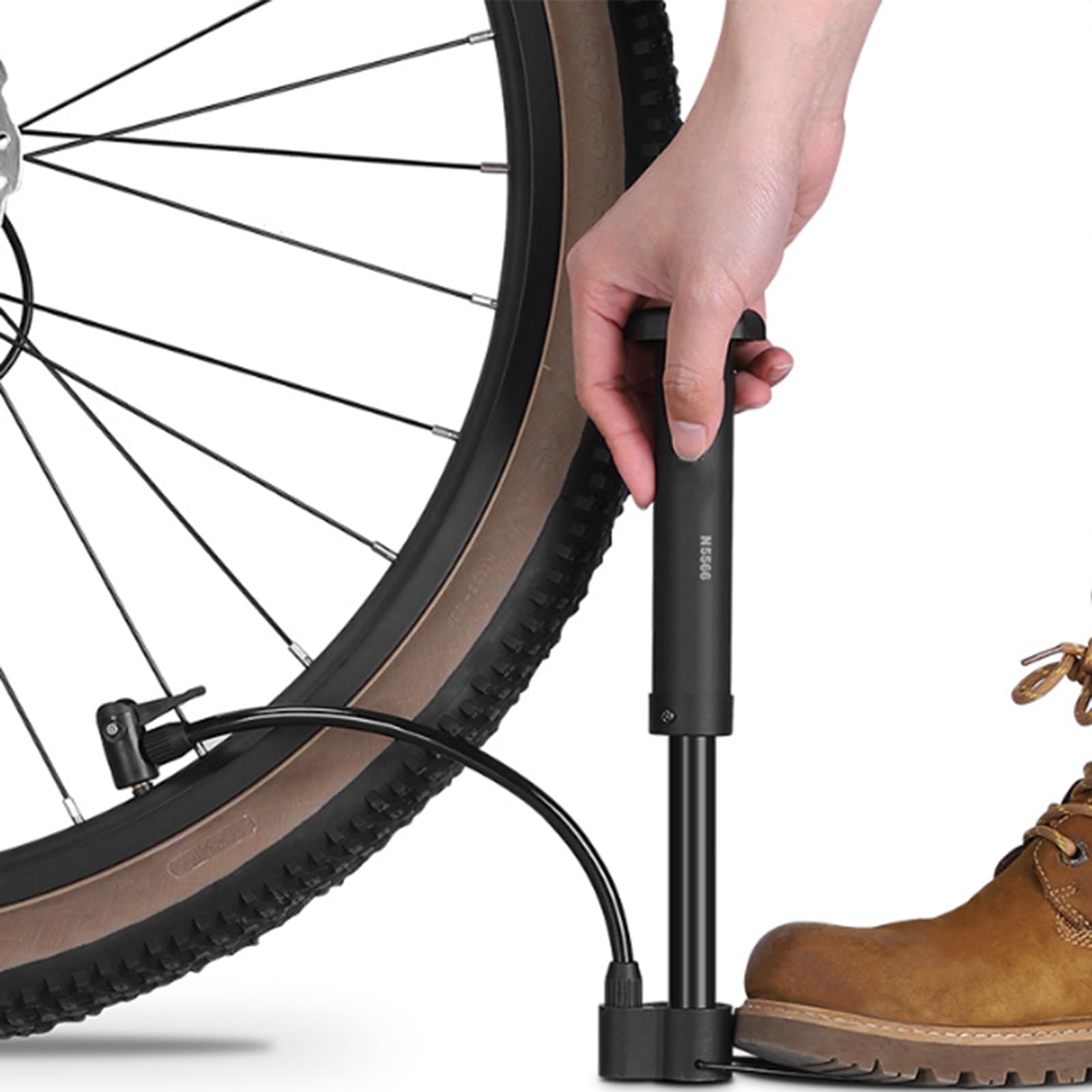 ZEXKENS Portables Small Bike Pumps Light Weight Bike Tire Inflator Bicycles Floor Pumps for Mountain Bikes and Sports Balls