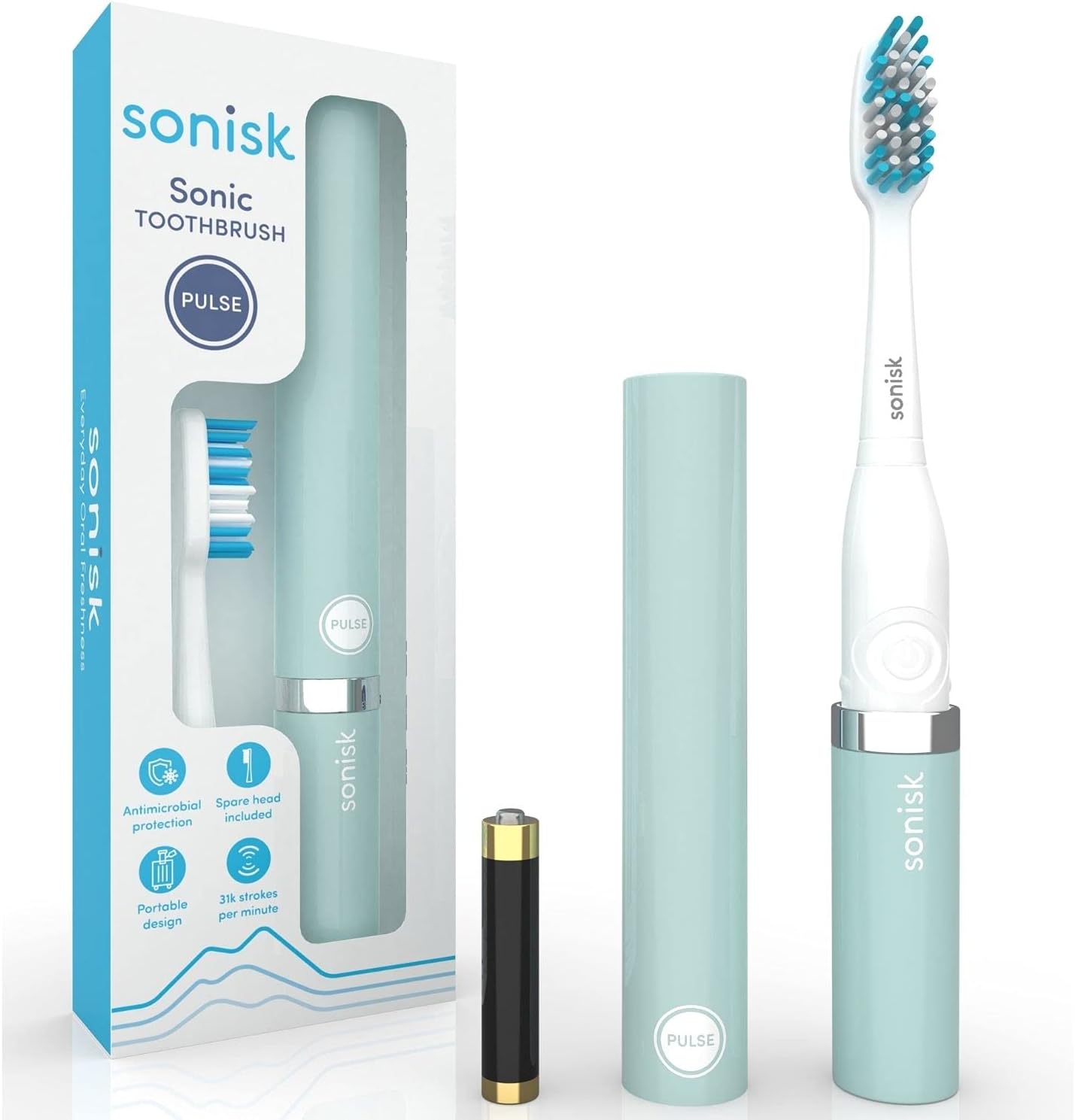 Sonisk Pulse Battery Powered Electric Toothbrush Sonic