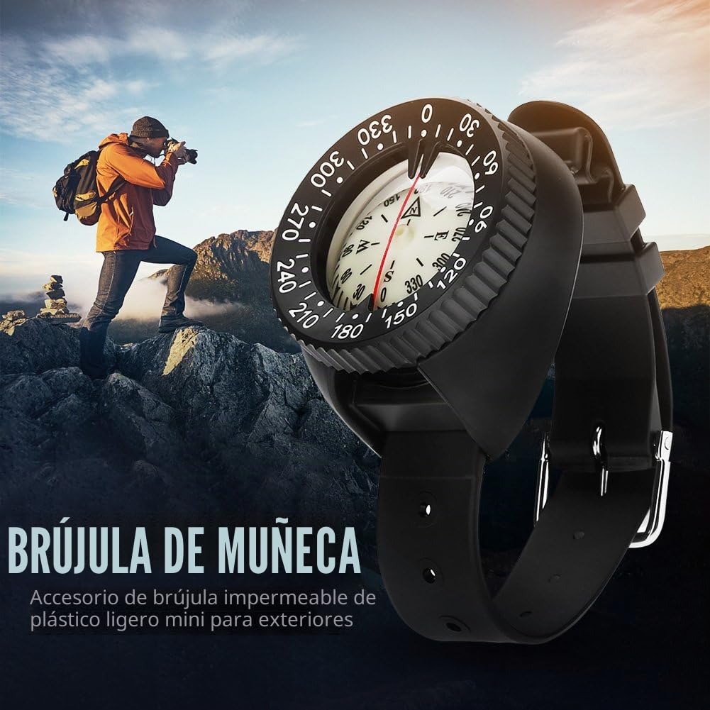 Reloj de Buceo con Brújula, Impermeable 50M, Alta Precisión para Senderismo, Ciclismo, Camping y Navegación Submarina