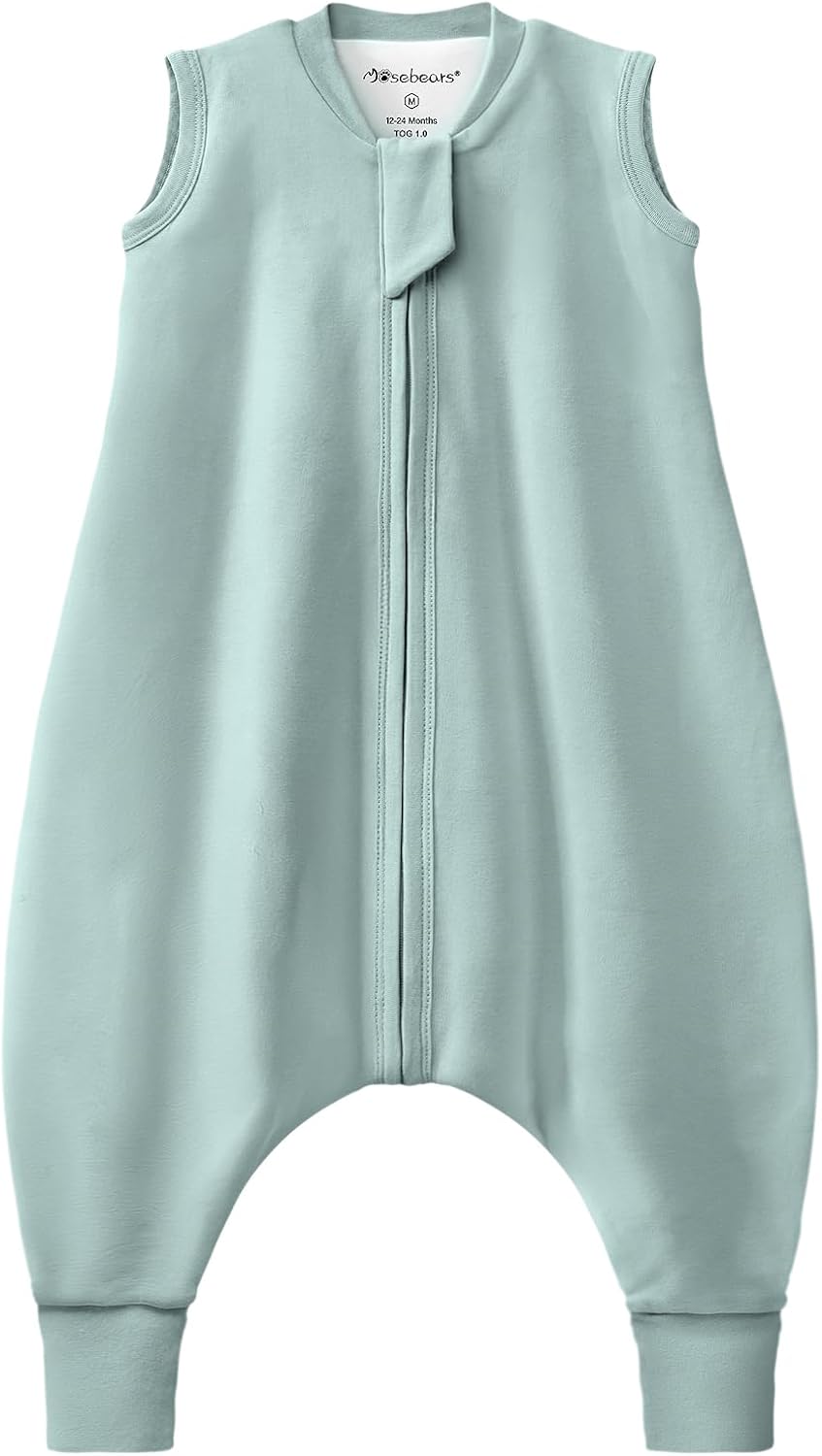 Mosebears Sacco Nanna per Bambini 1 Tog – Cotone Traspirante Leggermente Imbottito, Primavera e Autunno (Calm Sage, 75 cm (12-24 Mesi)