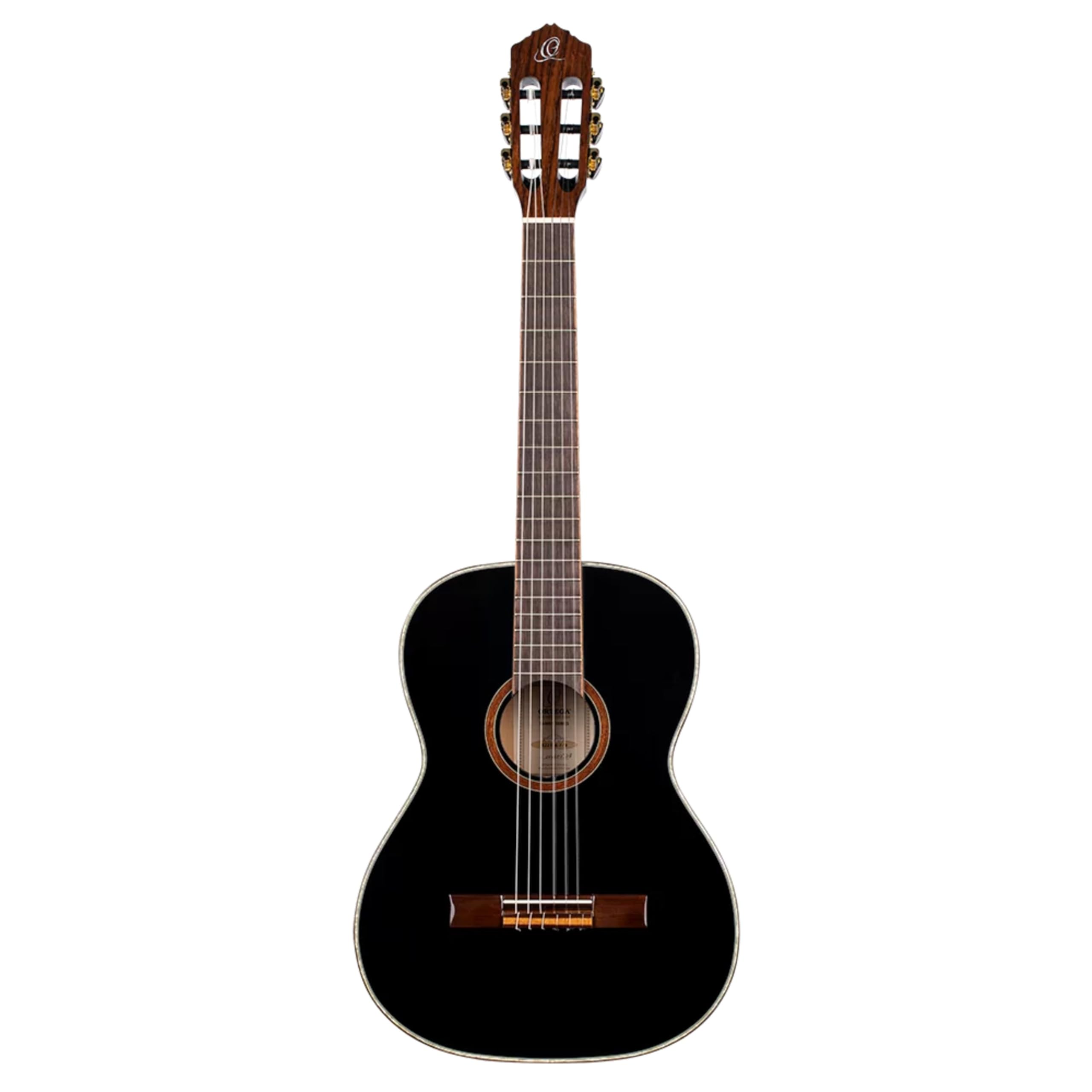 Ortega Guitars Chitarra Concerto Nera Misura 7/8 - Serie Family - include Gig Bag - mogano/top in abete (R221BK-7/8)