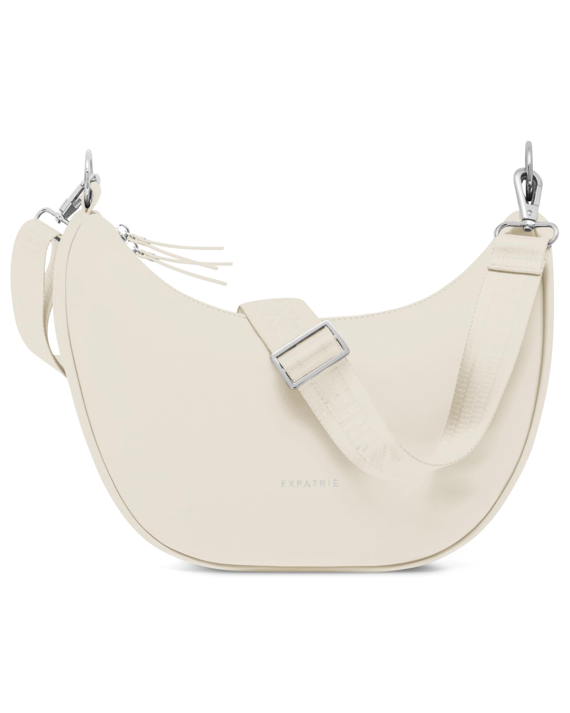 Expatrié Bolso Bandolera Mujer - Lea Medium - Half Moon Bag - Riñonera de Media Luna - Bolso de Hombro Redondo de Piel Vegana - Repelente al Agua