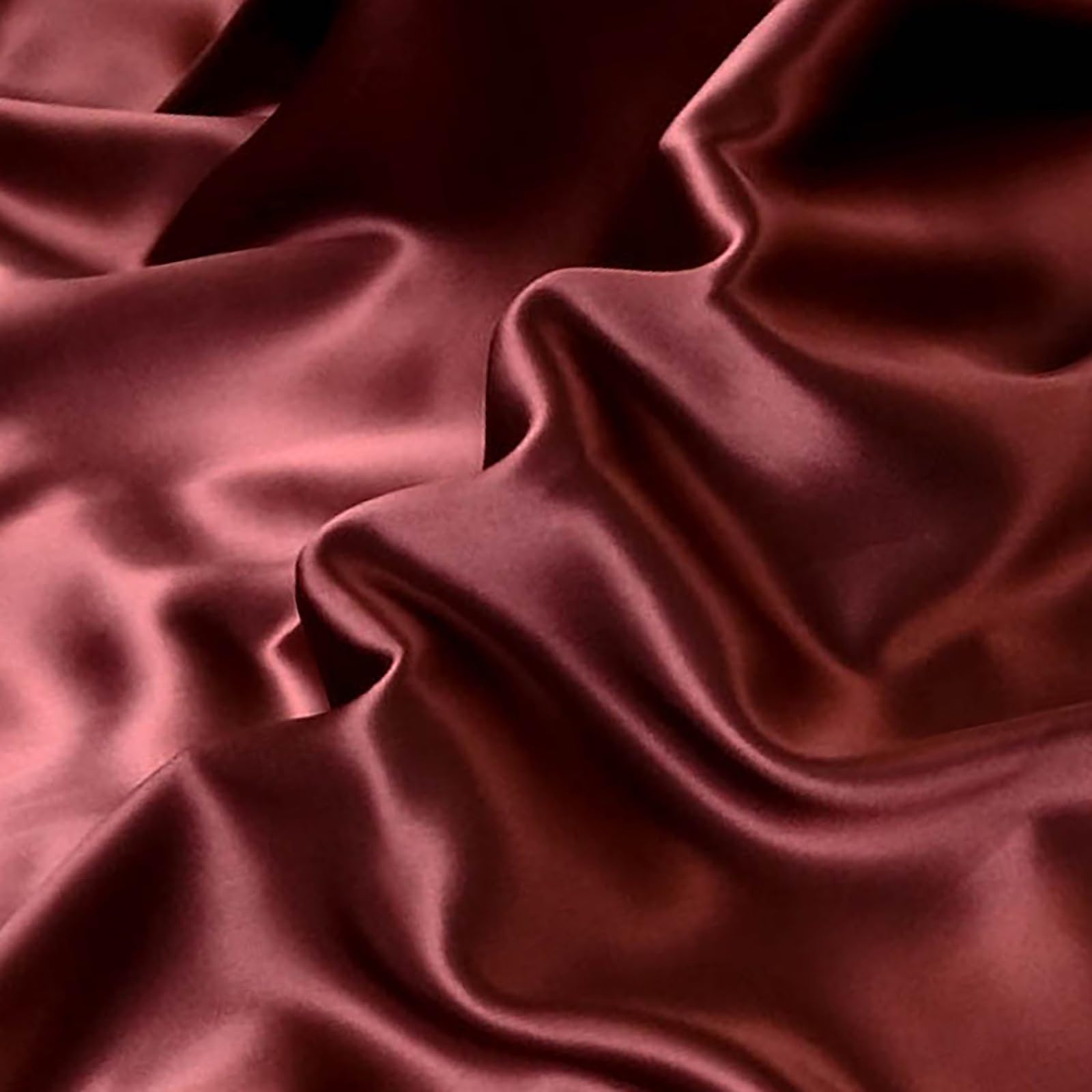 22 Momme 100% Mulberry Silk Fabirc 114cm Wide by 2 Metre Charmeuse Fabric Silk for Dress,Lining,Craft,Wedding(Wine Red)