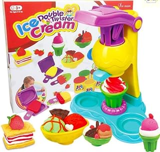 لعبة صنع الآيس كريم من الصلصال، مصنوعة من الصلصال، مناسبة للجنسين، تتميز بآلة تشكيل للحرف اليدوية. تساعد الأطفال على تنمية مهارات تمييز الألوان