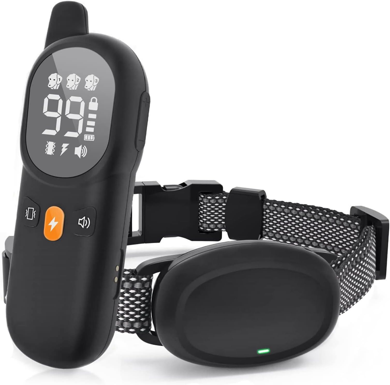Morelian Dog Bark Collar Rechargeable Electric Training Collar 2600Ft Dog Training with Remote for 8-100lbs Small Medium Large Dogs Waterproof IP67 Collar with Beep Vibration(0-99) Safe Shock(0-99)