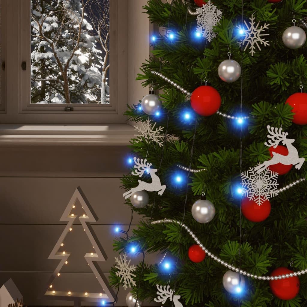 Solar-Lichterketten mit 5x200 energiesparenden LEDs Blau, 5er Set, ideal für Innen- und Außenbereich, inklusive Timer, batteriebetrieben, kompatibel als Weihnachtsbeleuchtung
