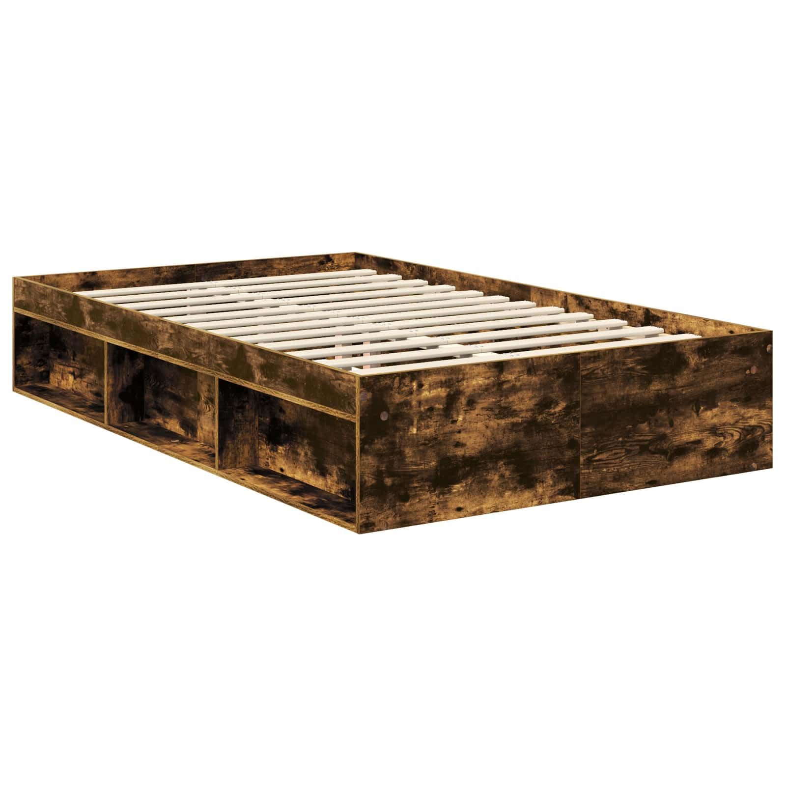 vidaXL Estructura de Cama con cabecera Roble Ahumado 120 x 200 cm