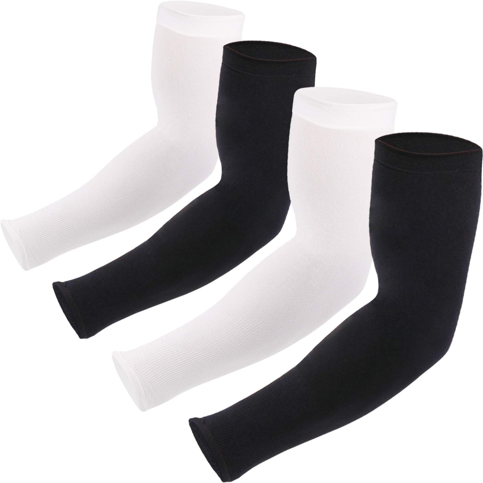 Ladiery4 Pairs UV Sun Protection Arm Sleeves for Men Women, Cooling Arm Cover for Baseball, Running, Tattoo Cover