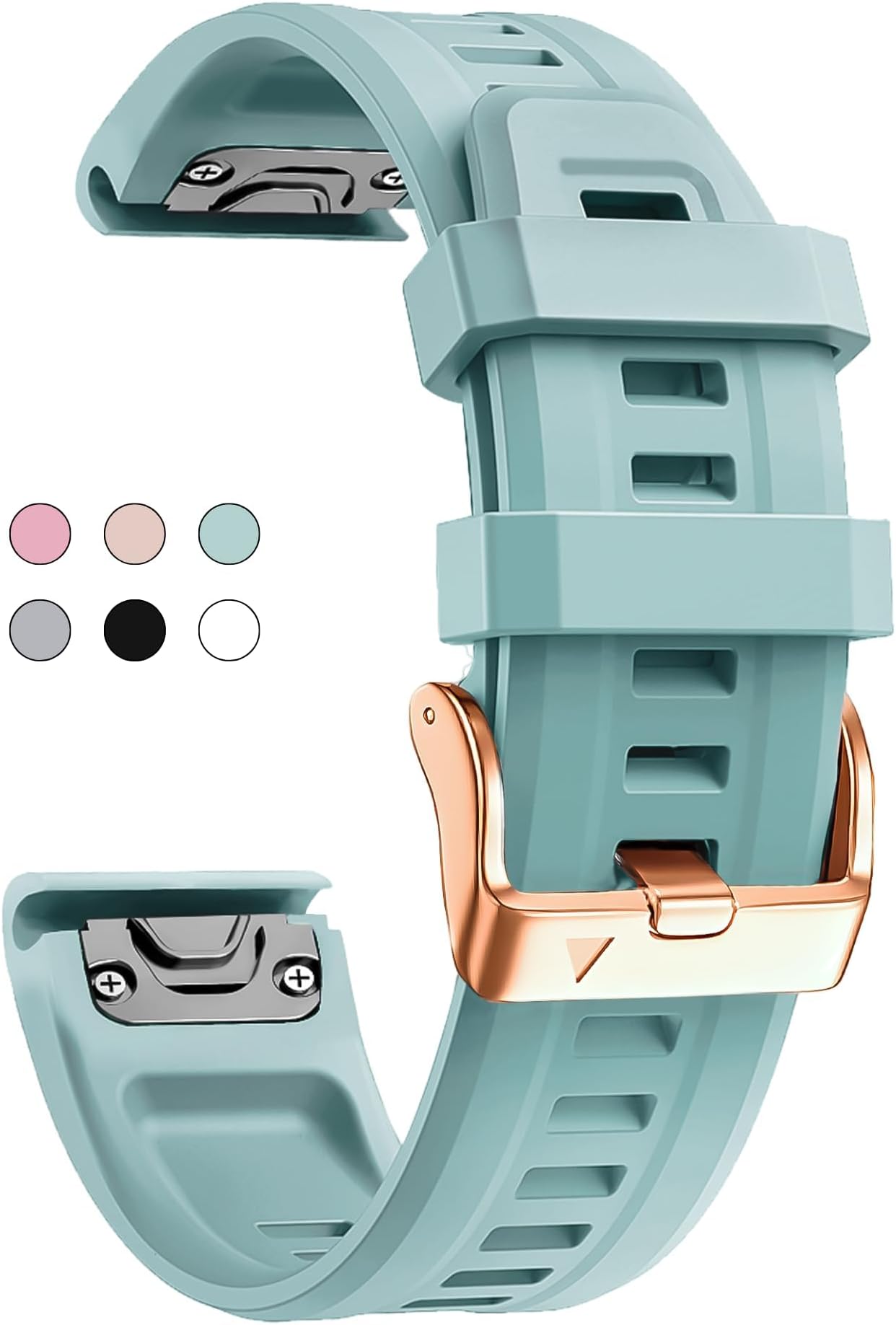 OUTVI 20mm Watch Band for Garmin fenix 5s plus fenix 6s fenix 7s pro quickfit 20 bands Replacement for garmin epix 2 42mm standard short strap Rose Gold women soft