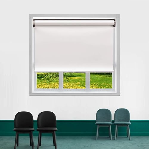TJ GLOBAL Persianas enrollables opacas sin cordón, para oscurecer la habitación, para privacidad y control de luz, tratamiento de ventanas para el