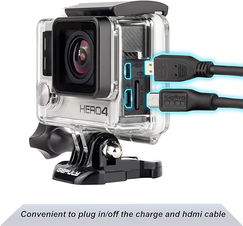 Miniatura 4 de Carcasa de esqueleto para GoPro Hero 4, Hero 3+, Hero 3 Action Camera Side Open Funda protectora con puerta trasera de esqueleto para Hero4 Black