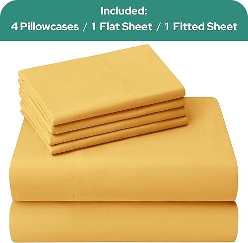 Miniatura 4 de HOMEIDEAS - Juego de sábanas de microfibra cepillada extrasuave, sábanas de cama de 1800 hilos, 15 pulgadas (38.1 cm), gran profundidad,