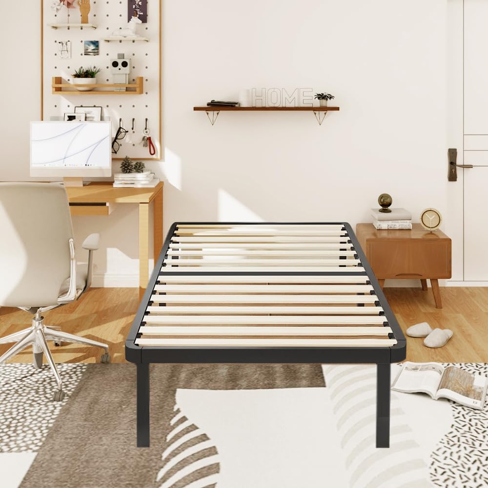 BOLLI - Sommier 90x190cm avec 6 Pieds | Lit avec Sommier à Lattes pour Adulte | 14 Lattes | Résistant et Confortable | Montage Rapide et Facile (Sommier 90x190-6pieds)