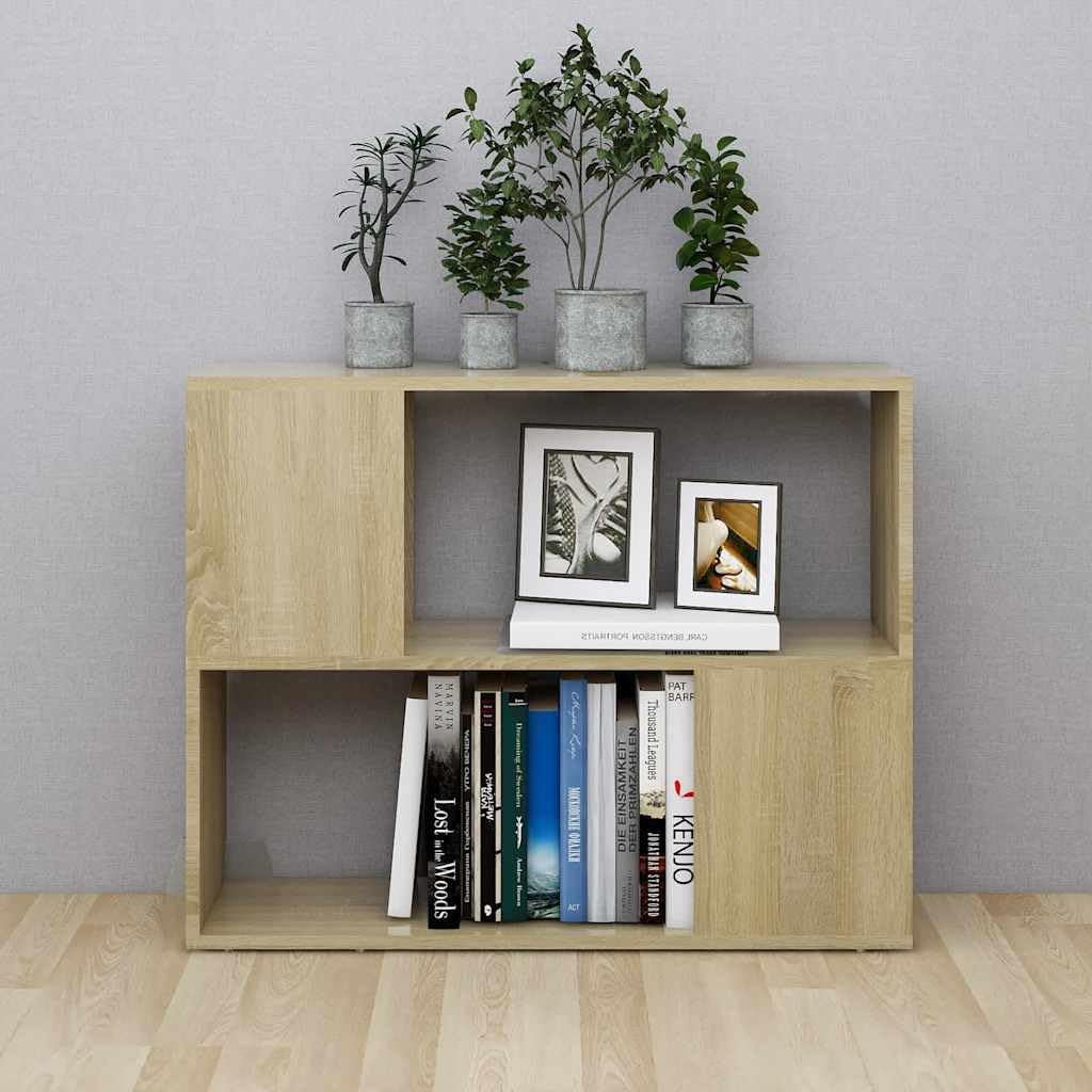 Mobile TV in rovere Sonoma, 80 x 24 x 63 cm, con scomparto aperto, per soggiorno, ufficio, salvaspazio, robusto