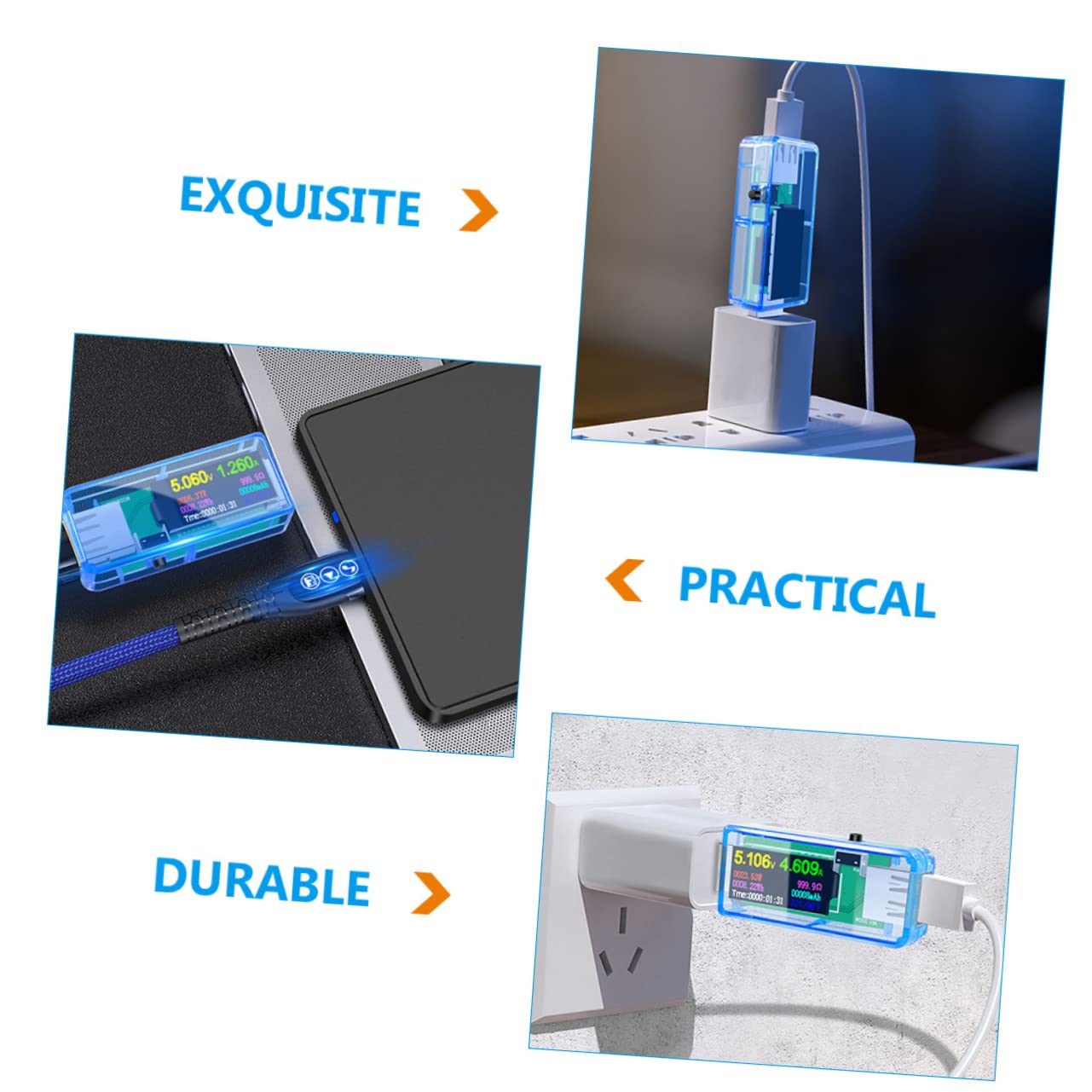 DOITOOL 5pcs USB Tester USB Multimeter Multi Meter Digital Outlet Tester Volt Amp Meter Detector Dc