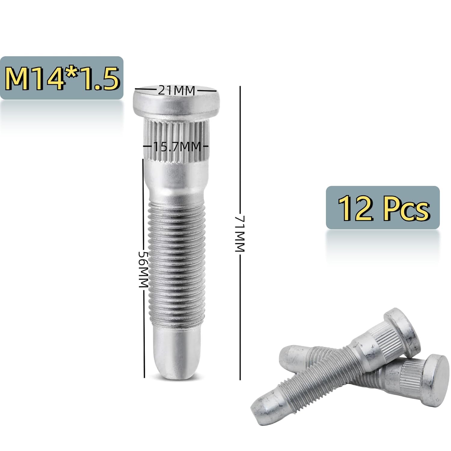 12 Pcs M14x1.5 Front or Rear Wheel Lug Stud,Long Serrated Wheel Studs for Chevrolet Silverado Tahoe Express GMC Sierra Yukon Cadillac Hummer,Replacement 610-428,11588810,15037207,15112380,15718996
