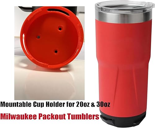 Miniatura 3 de Soporte redondo para vaso de embalaje, soporte para vasos Milwaukee Packout, accesorios compatibles con vasos Milwaukee de 20 y 30 onzas, rojo