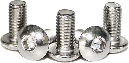 Miniatura 2 de Fullerkreg, 100 tornillos de cabeza de botón M4-0.028 x 0.315 in, acero inoxidable 18-8, Allen Hex Drive, ISO 7380, vienen en una caja de plástico