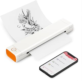 Portable Printer Wireless for Travel,Thermal Printer Support 8.5" X 11" US Letter, Inkless Compact Printer, Small Mobile Printer Compatible with Android and iOS Phone & Laptop, Orange