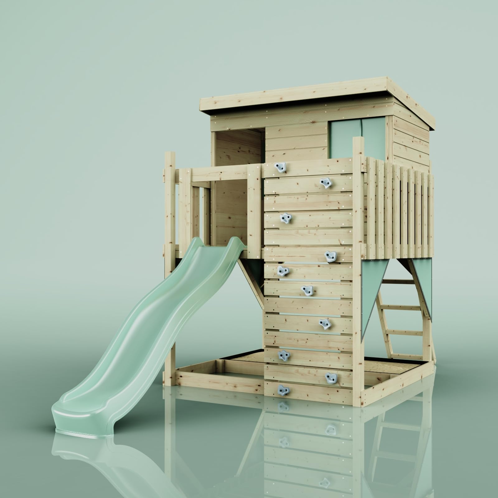 POLAR PLAY Stelzenhaus Polarstern aus Holz in Grün