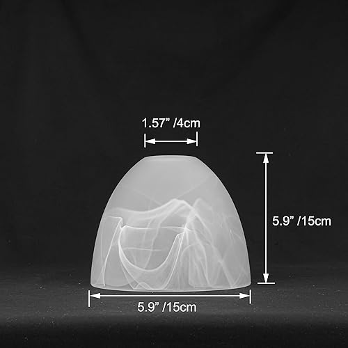 Miniatura 2 de Kiven 1 pantalla de cristal, pantalla moderna para repuesto de arte minimalista, lámpara colgante blanca, 5.9 pulgadas de diámetro